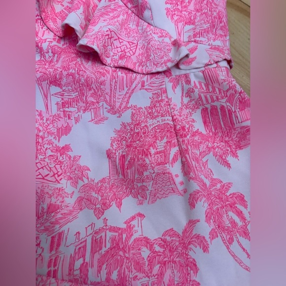 Lilly Pulitzer Ariana One-Shoulder romper bright pink - Picture 6 of 6